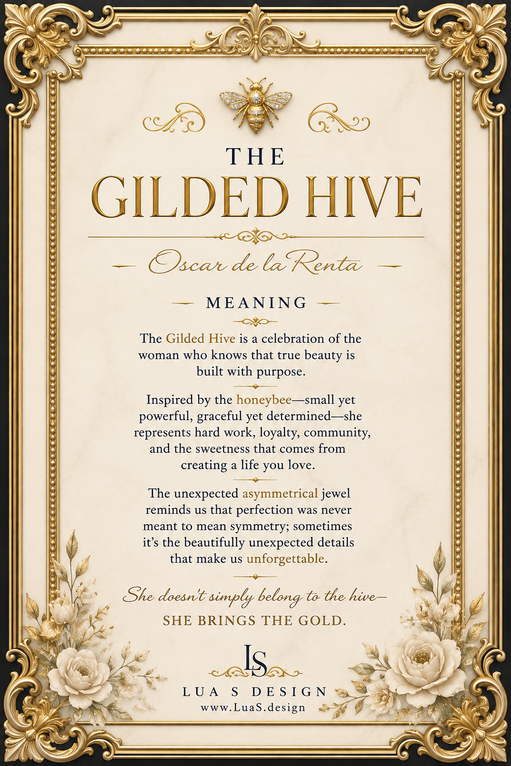Oscar de la Renta “The Gilded Hive”