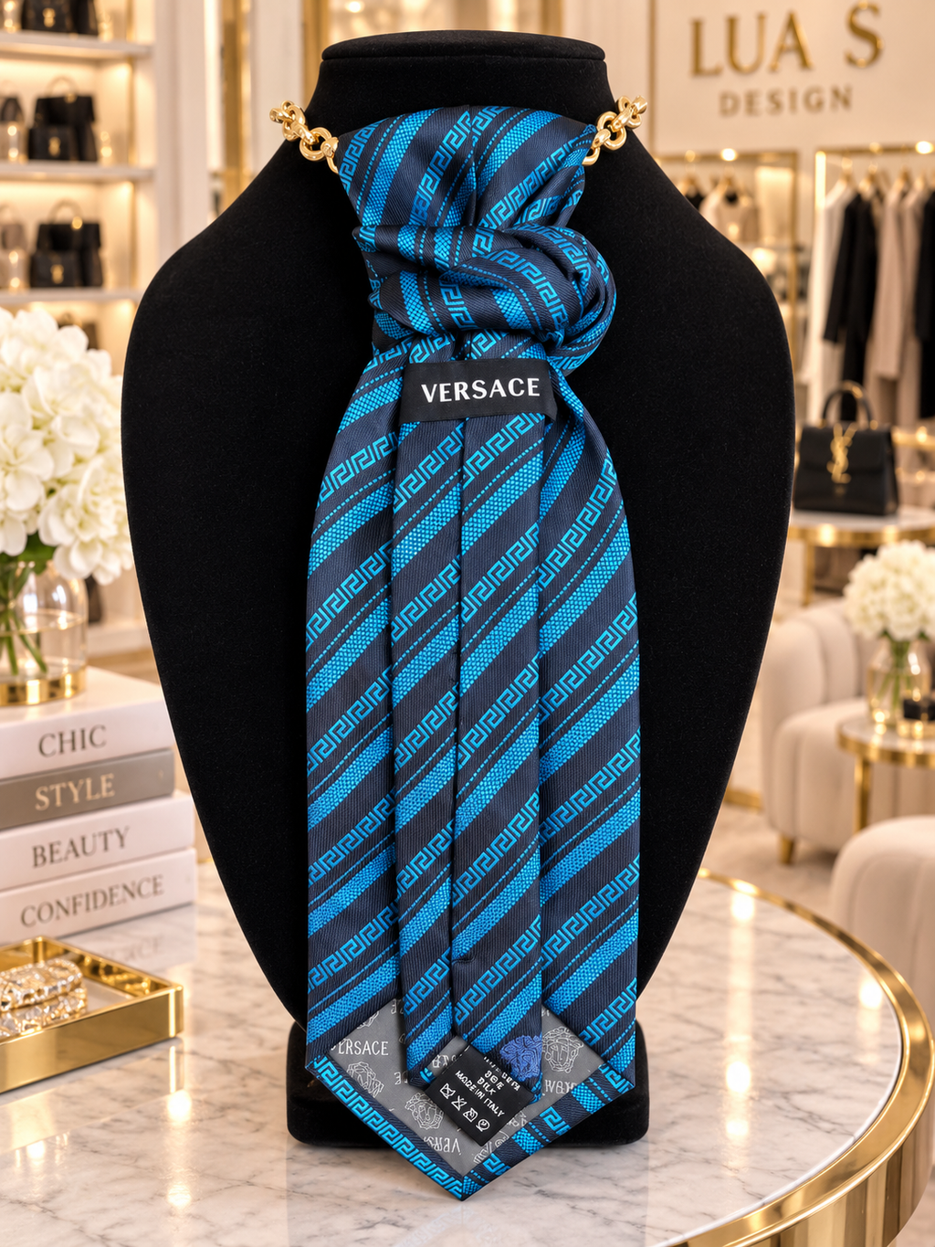 Versace tie “Caught in Versace”