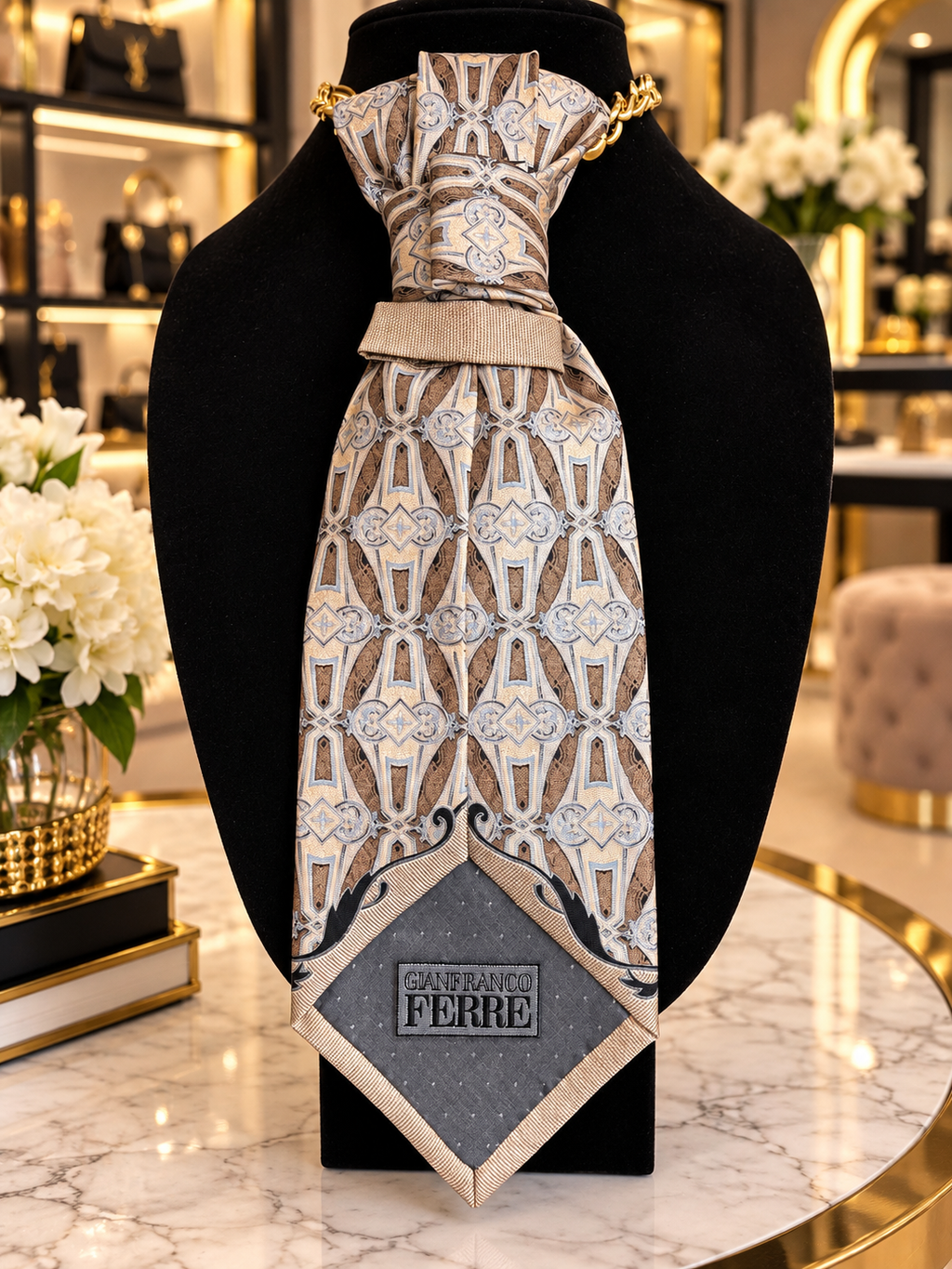 Gianfranco Ferre tie “Champagne in Milan”