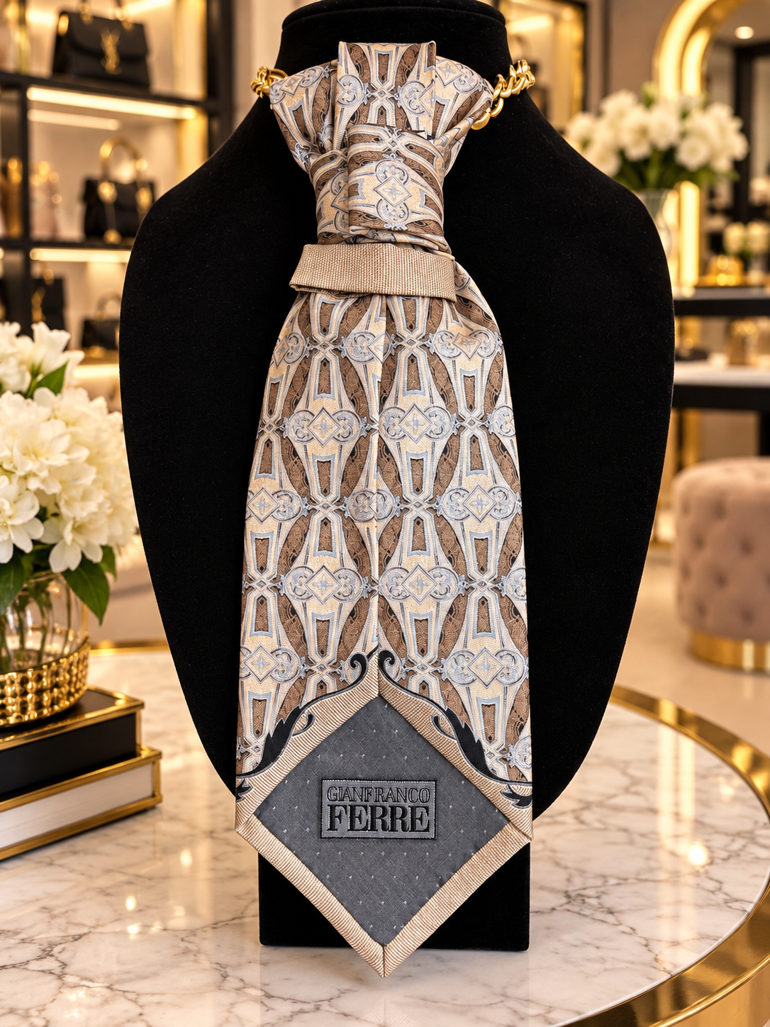 Gianfranco Ferre tie “Champagne in Milan”