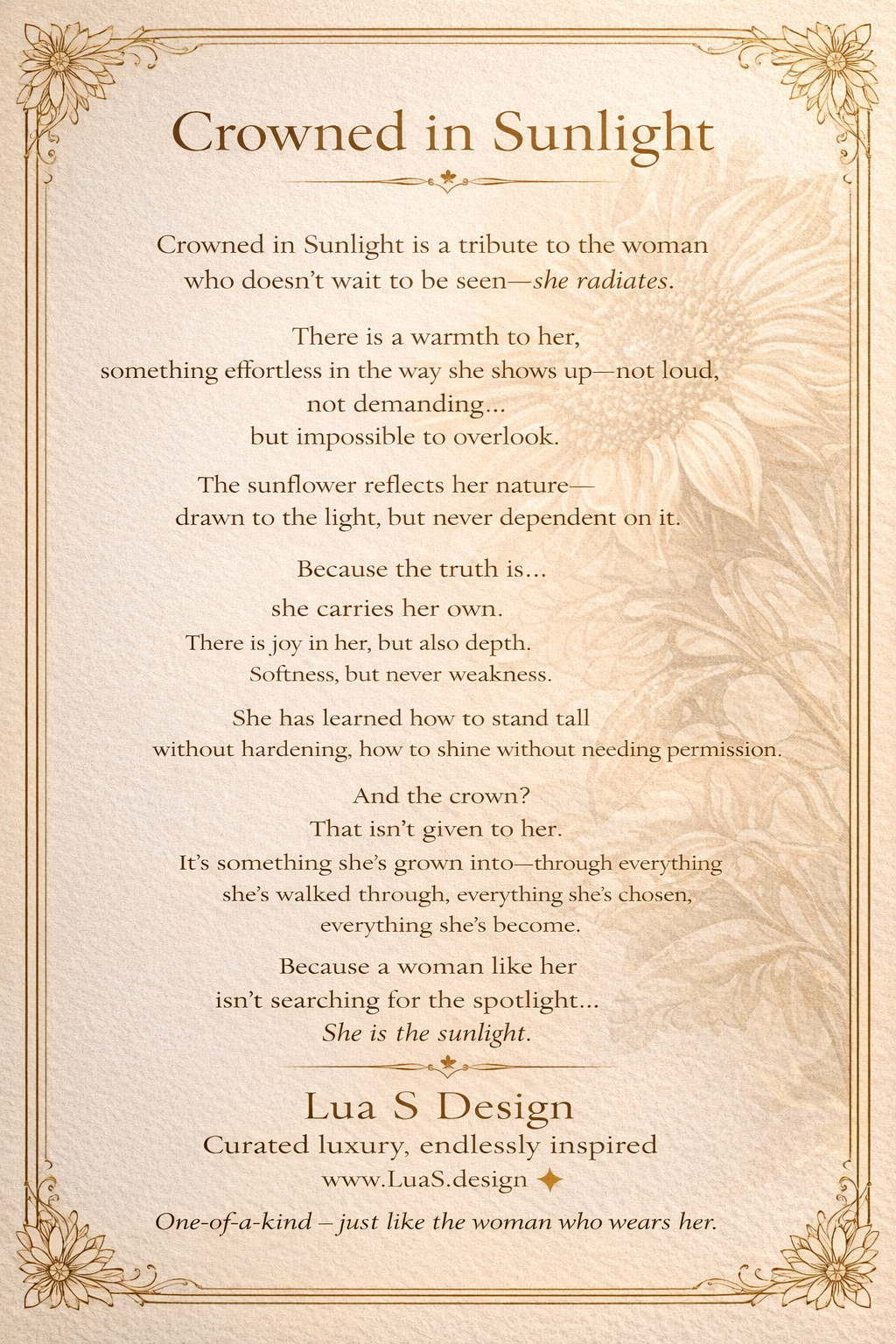 “Crowned in Sunlight”