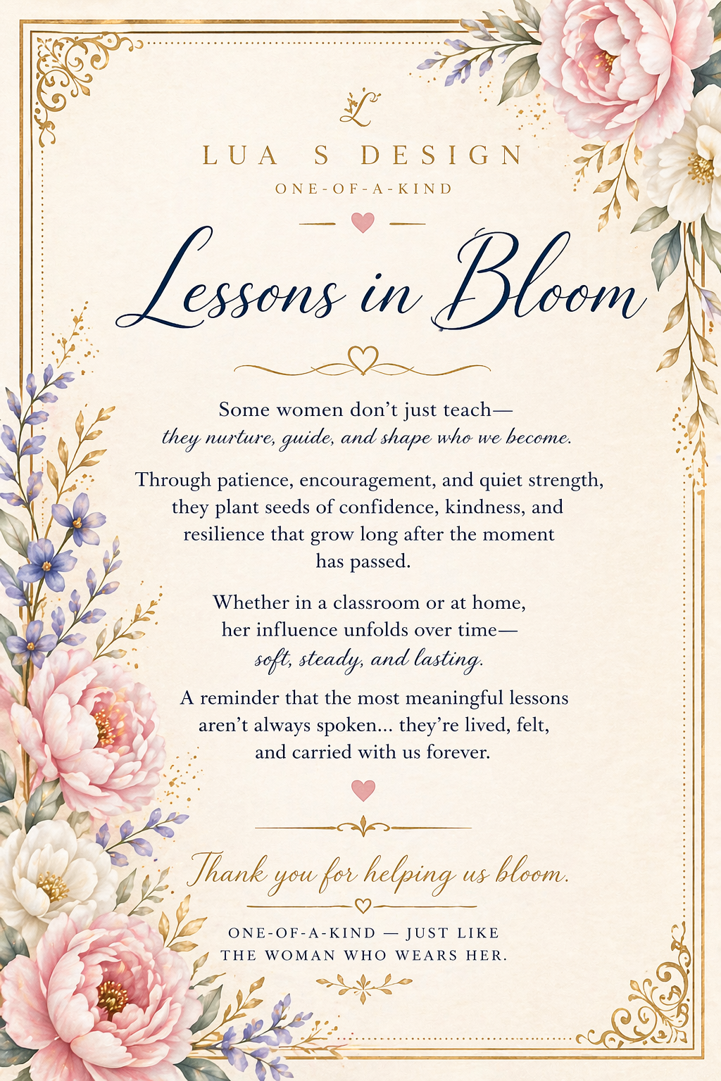 “Lessons in Bloom”