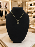 Sun Moon Star Round Pendant Necklace 18K Gold Plated Stainless Steel