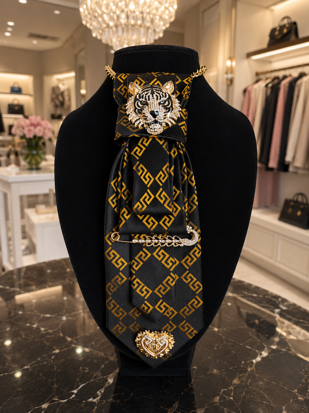 Versace Tie “The Versace Tiger Royale”